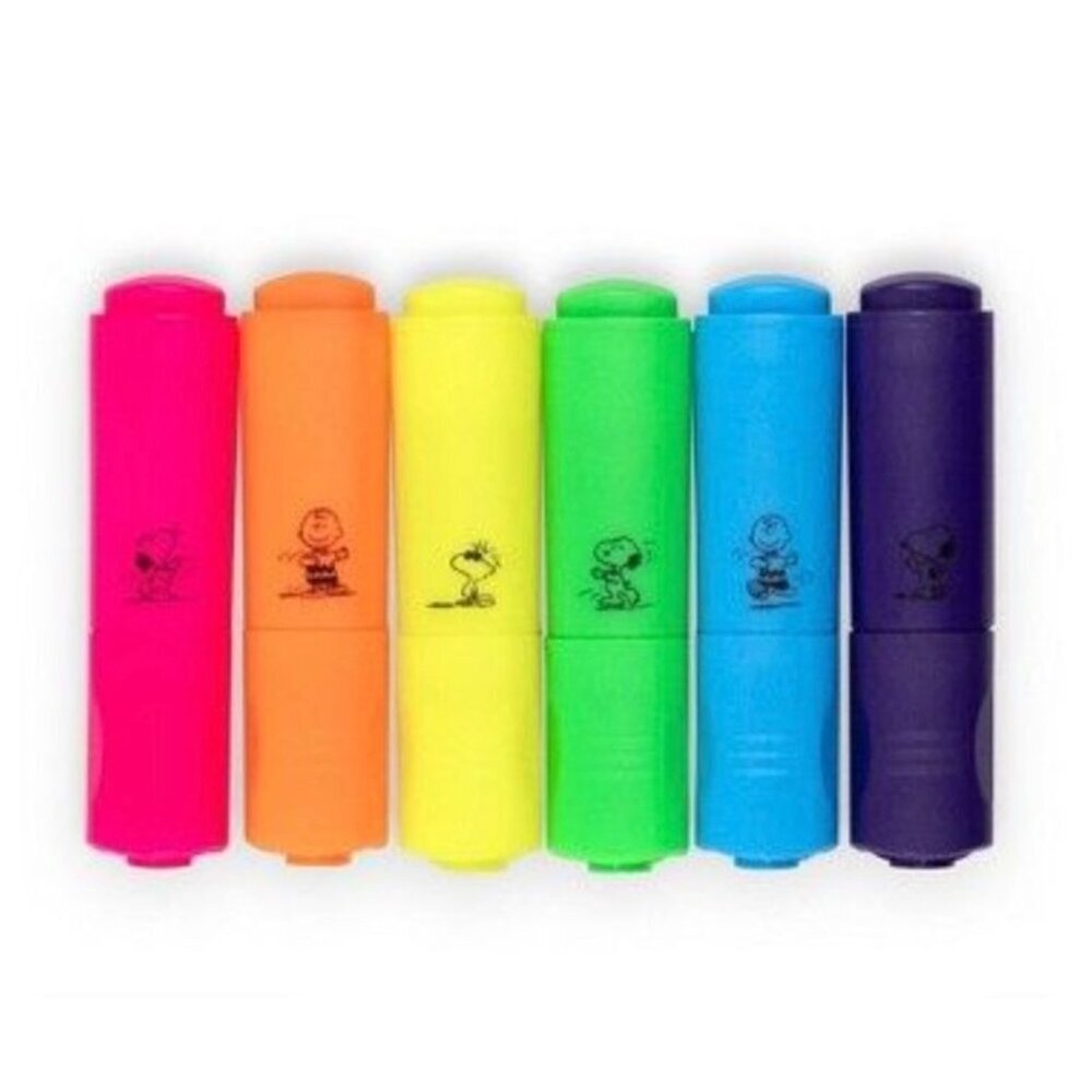 Yoobi 6Pack Peanuts Highlighter Mini Snoopy School Supplies 75th Anniversary